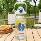Large Capacity Transparent Sports Water Bottle with Straw