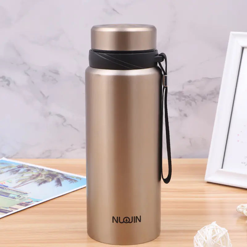Dual-Tone Thermal Travel Mug with Strap
