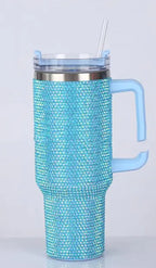 Glamour Rhinestone Handle Tumblers with Straw