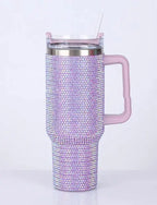 Glamour Rhinestone Handle Tumblers with Straw