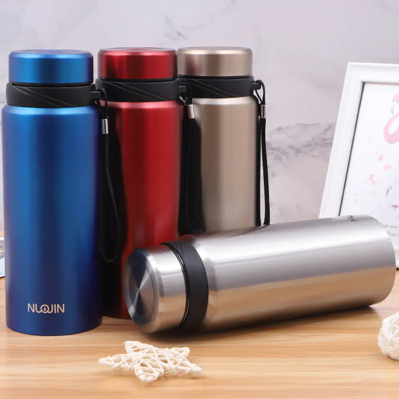 Dual-Tone Thermal Travel Mug with Strap