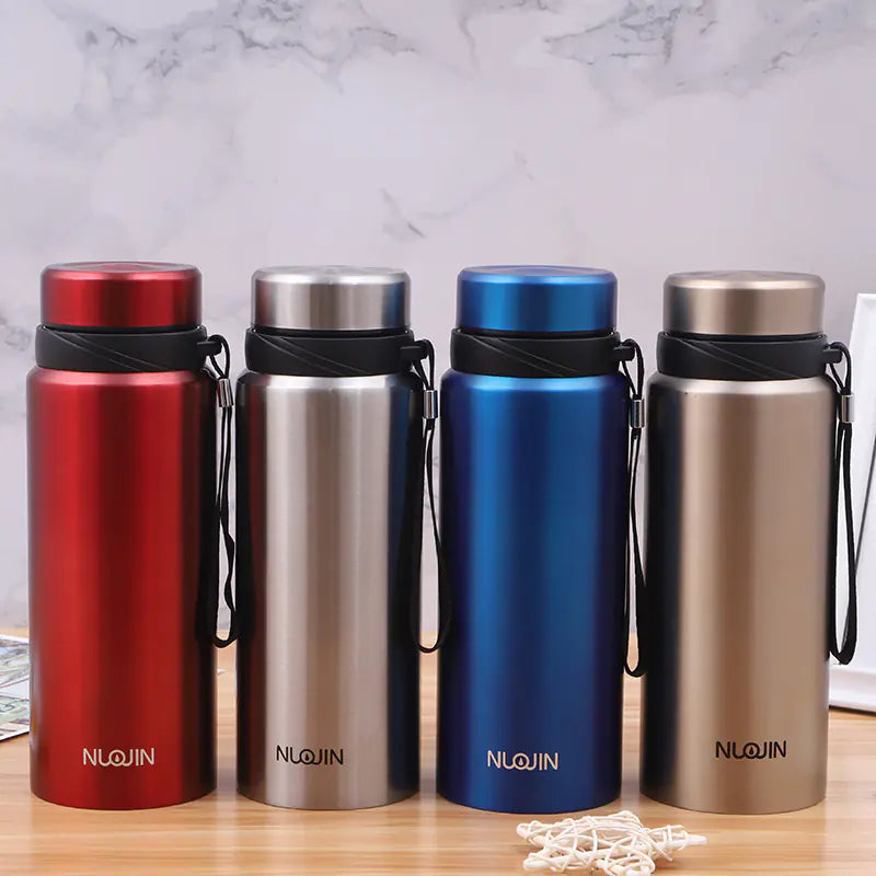 Dual-Tone Thermal Travel Mug with Strap