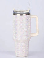 Glamour Rhinestone Handle Tumblers with Straw