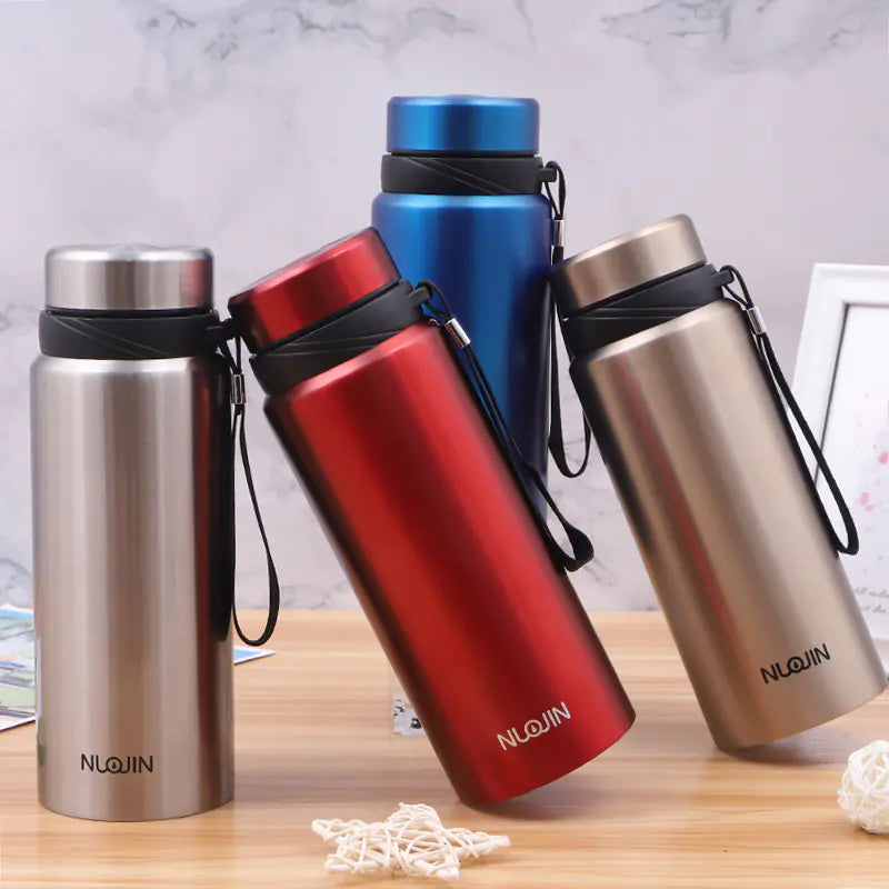 Dual-Tone Thermal Travel Mug with Strap