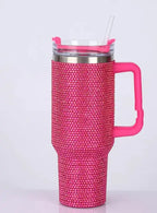 Glamour Rhinestone Handle Tumblers with Straw