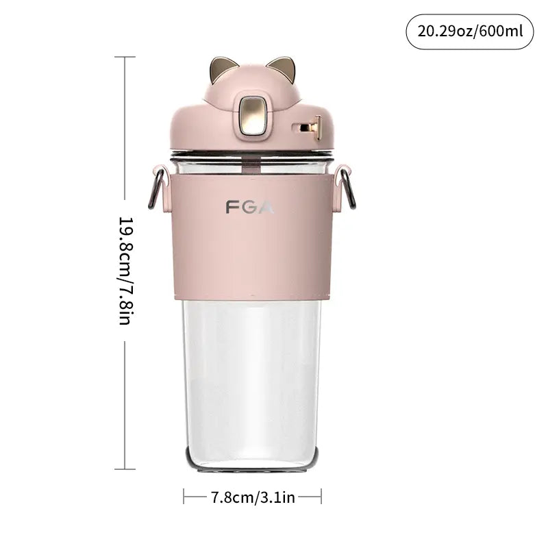 20oz Spill-free Straw Water Bottle
